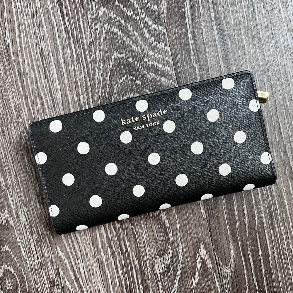 Kate Spade Black and White Polka Dot Wallet